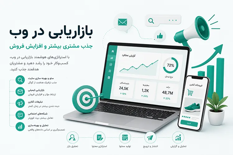 بازاریابی در وب؛ راهنمای کامل افزایش فروش و جذب مشتری از طریق اینترنت